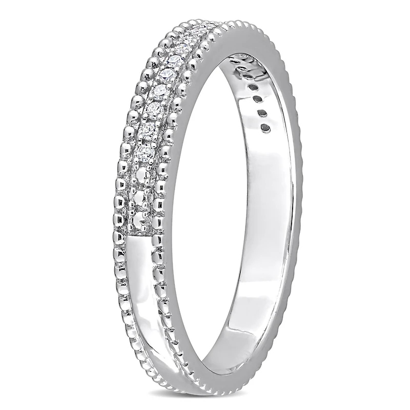 Julianna B Sterling Silver 0.10CTW Diamond Band