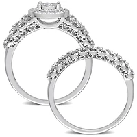 Julianna B Sterling Silver 0.30CTW Diamond Bridal Set