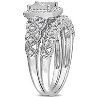 Julianna B Sterling Silver 0.28CTW Diamond Bridal Set