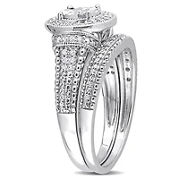 Julianna B Sterling Silver 0.26CTW Diamond Bridal Set