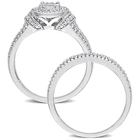 Julianna B Sterling Silver 0.26CTW Diamond Bridal Set