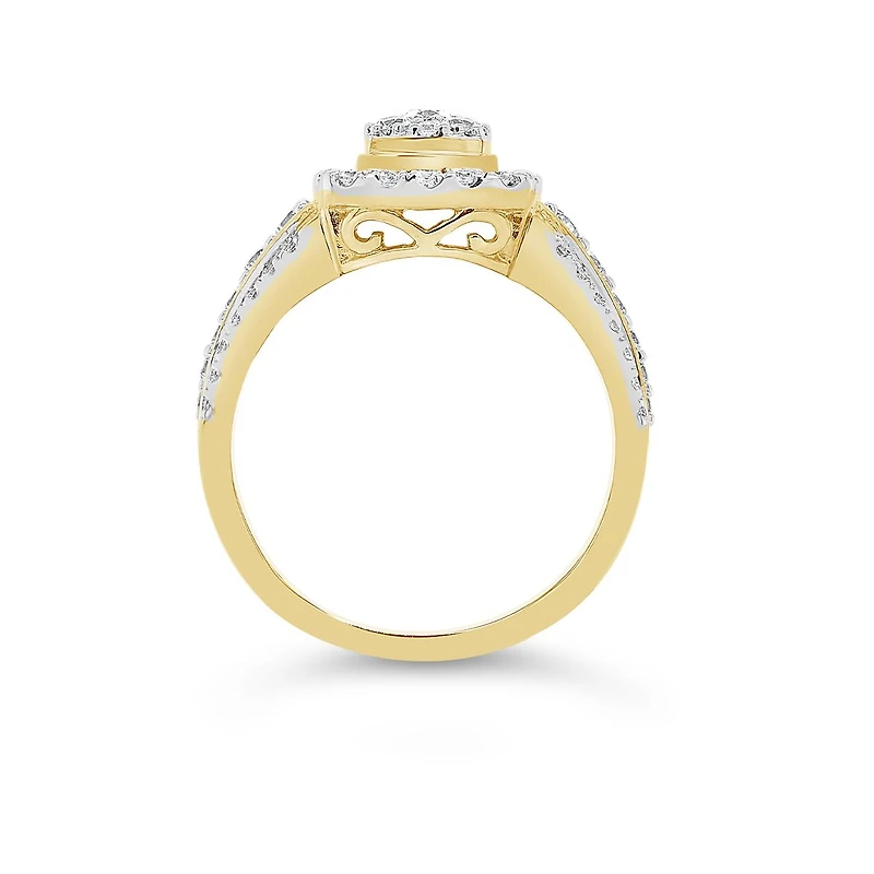 10K Yellow Gold 1.00CTW Diamond Fashion Ring