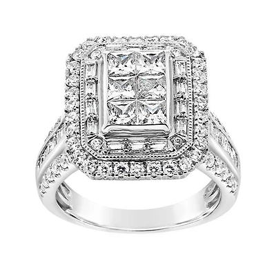 14K White Gold 2.50CTW Diamond Fashion Ring