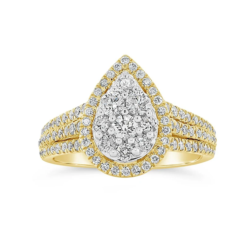 10K Yellow Gold 1.00CTW Diamond Bridal Ring