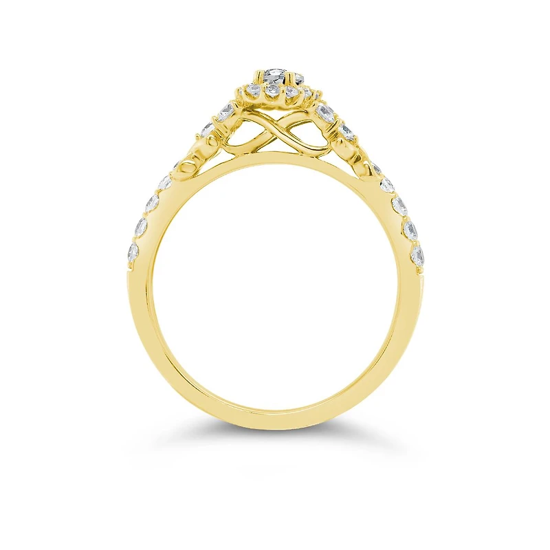 Glacier Fire 14K Yellow Gold 0.75CTW Canadian Oval Diamond Bridal Ring