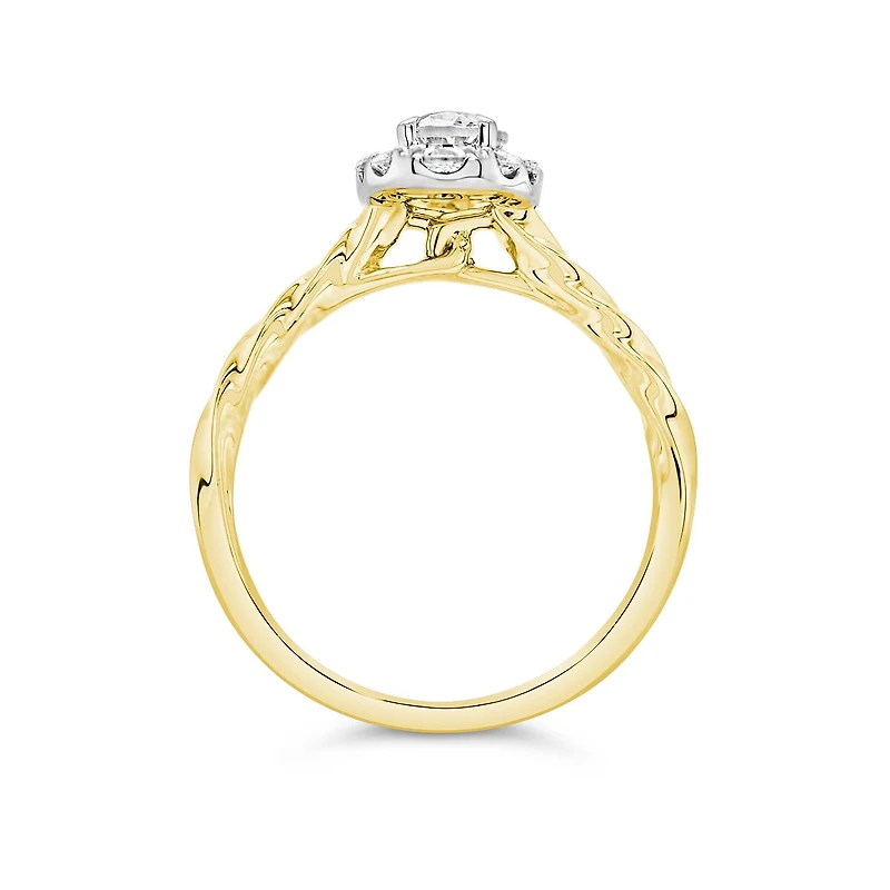 Glacier Fire 14K Yellow Gold Canadian 0.79CTW Oval Diamond Halo Ring
