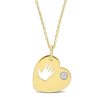 Julianna B Yellow Plated Sterling Silver Diamond Heart Pendant