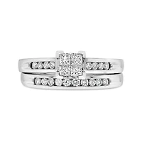 14K White Gold 0.50CTW Diamond Princessa Bridal Set