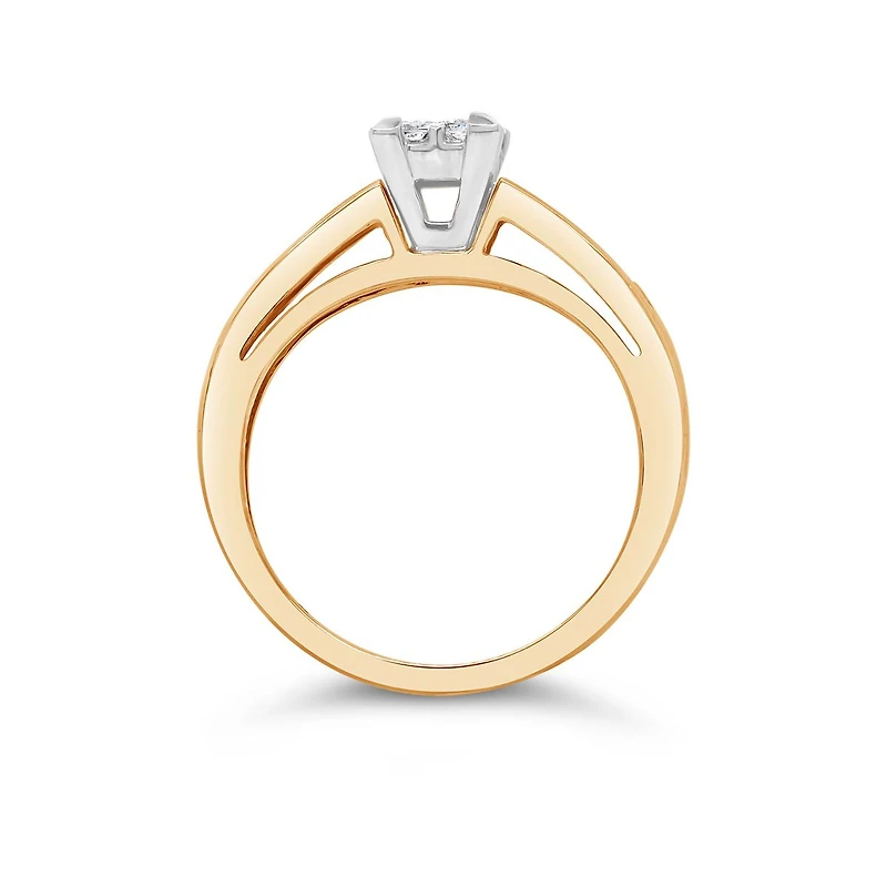 14K Yellow Gold 0.50CTW Diamond Princessa Bridal Set