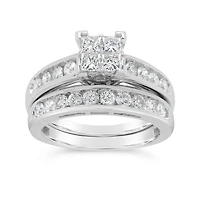 14K White Gold 1.50CTW Diamond Princessa Bridal Set