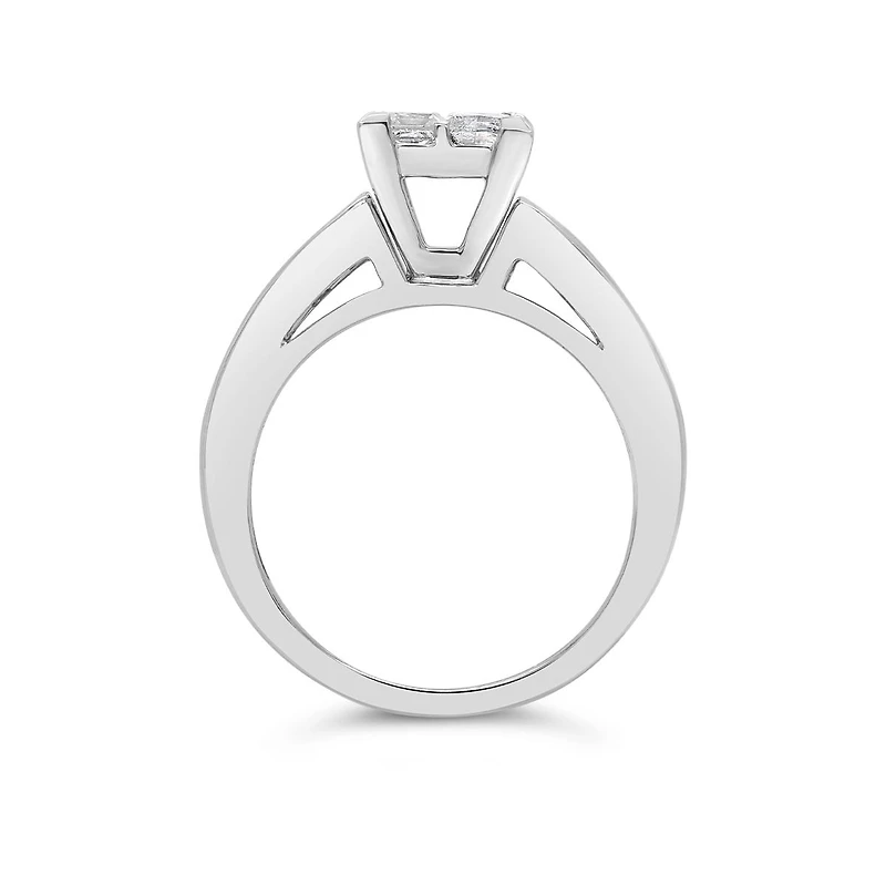 14K White Gold 2.00CTW Diamond Princessa Bridal Set