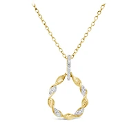 10K Yellow Gold Diamond Oval Shaped Pendant