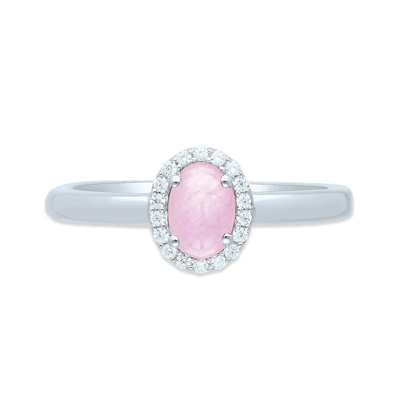 POLAR PINK Sterling Silver Pink Sapphire & Diamond Ring
