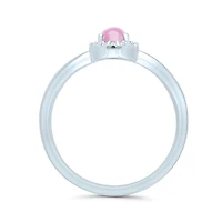 POLAR PINK Sterling Silver Pink Sapphire & Diamond Ring