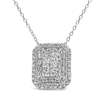 14K White Gold 1.50CTW Diamond Pendant