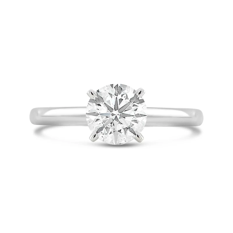 14K White Gold Lab Grown 1.00CT Diamond Solitaire Ring
