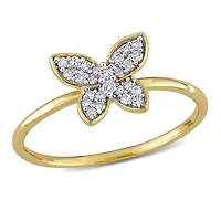 Julianna B 10K Yellow Gold 0.12CTW Diamond Butterfly Ring