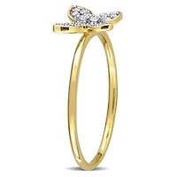 Julianna B 10K Yellow Gold 0.12CTW Diamond Butterfly Ring