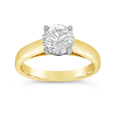 New Brilliance 14K Yellow Gold Lab Grown 1.50CT Diamond Solitaire Ring