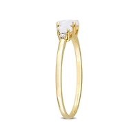 Julianna B 10K Yellow Gold 0.02CT Diamond & Opal 3 Stone Ring