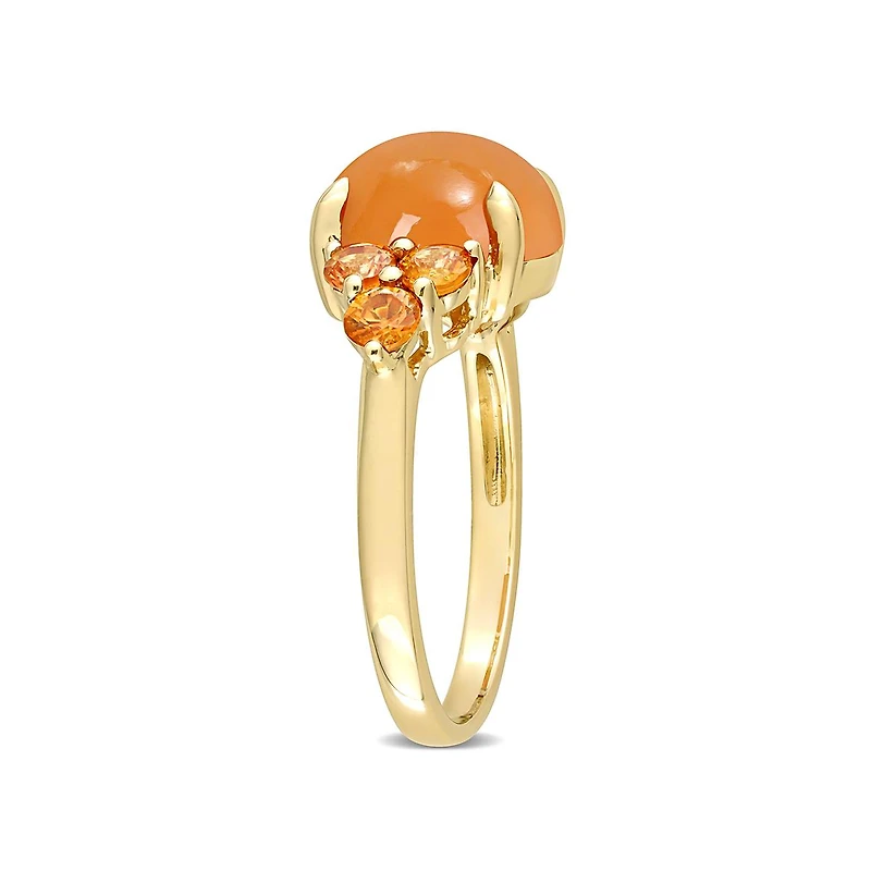Julianna B 14K Yellow Gold Orange Moonstone & Sapphire Ring