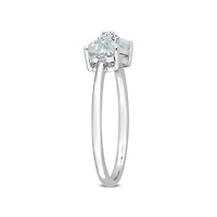 Julianna B 10K White Gold 0.015CT Diamond & marine Ring