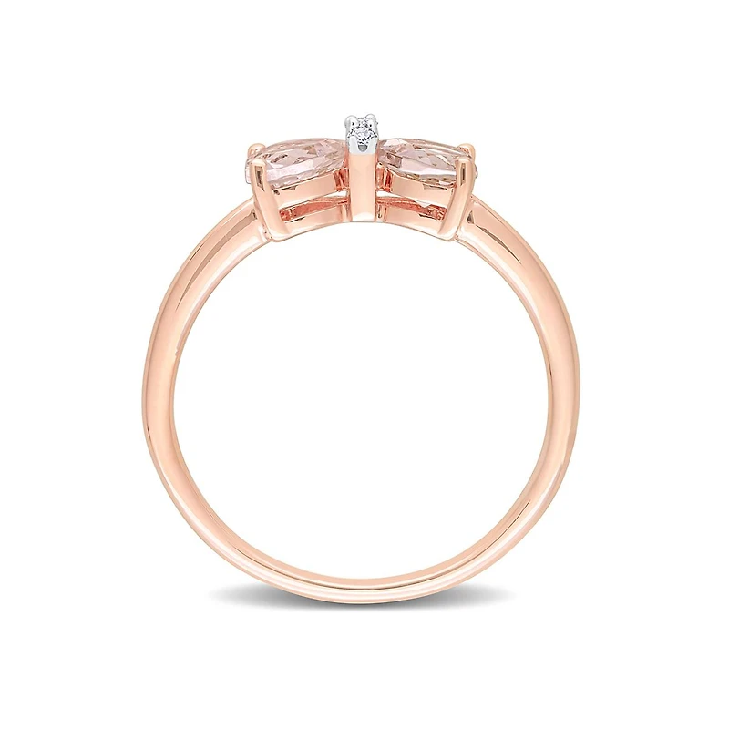 Julianna B 10K Rose Gold 0.015CT Diamond & Morganite Ring