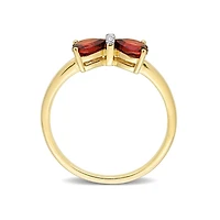 Julianna B 10K Yellow Gold 0.015CT Diamond & Garnet Ring