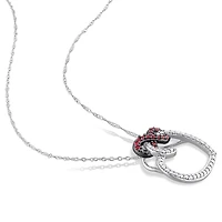 Julianna B 10K White Gold Ruby Fashion Pendant With Chain