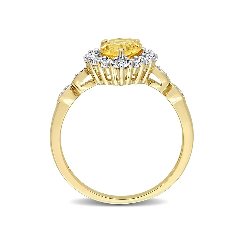 Julianna B 10K Yellow Gold 0.02CTW Diamond, Citrine & White Topaz Ring
