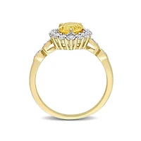 Julianna B 10K Yellow Gold 0.02CTW Diamond, Citrine & White Topaz Ring