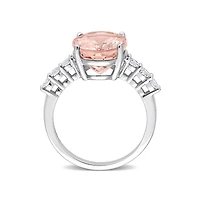 Julianna B 14K White Gold 0.42CTW Diamond and Morganite Ring
