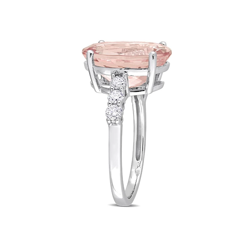 Julianna B 14K White Gold 0.42CTW Diamond and Morganite Ring