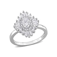 Julianna B Sterling Silver Created White Sapphire Ring