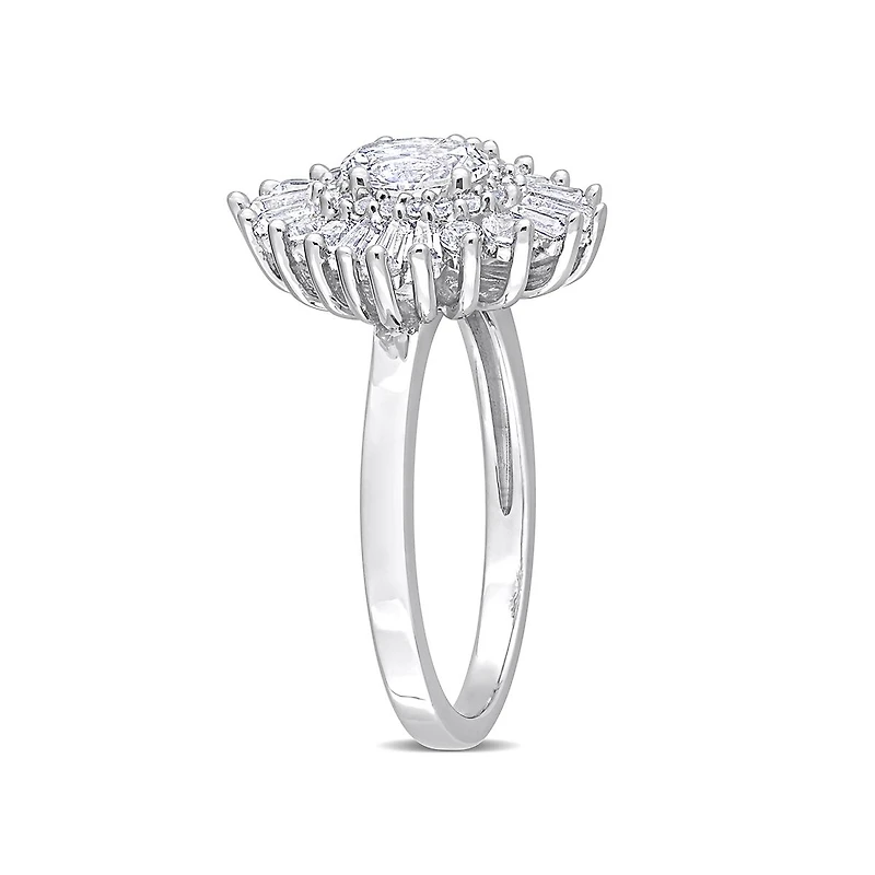 Julianna B Sterling Silver Created White Sapphire Ring