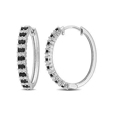 Julianna B Sterling Silver Black Spinel & Created White Sapphire Earrings