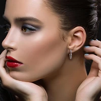 Julianna B Sterling Silver Black Spinel & Created White Sapphire Earrings