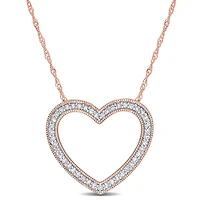 Julianna B 14K Rose Gold 0.22CTW Diamond Heart Pendant