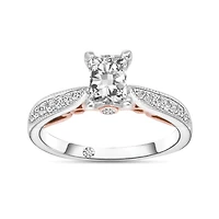 Charmed By Richard Calder 14K White & Rose Gold 0.89CTW Radiant Cut Diamond Ring