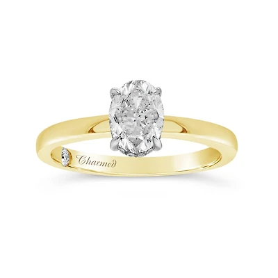 Charmed By Richard Calder 14K Yellow Gold 1.09CTW Oval Diamond Engagement Ring