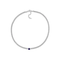 Julianna B Sterling Silver Created Blue Sapphire Necklace