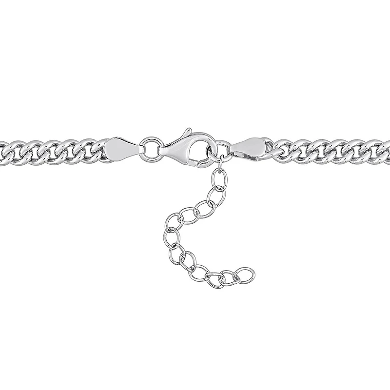 Julianna B Sterling Silver Created Blue Sapphire Necklace