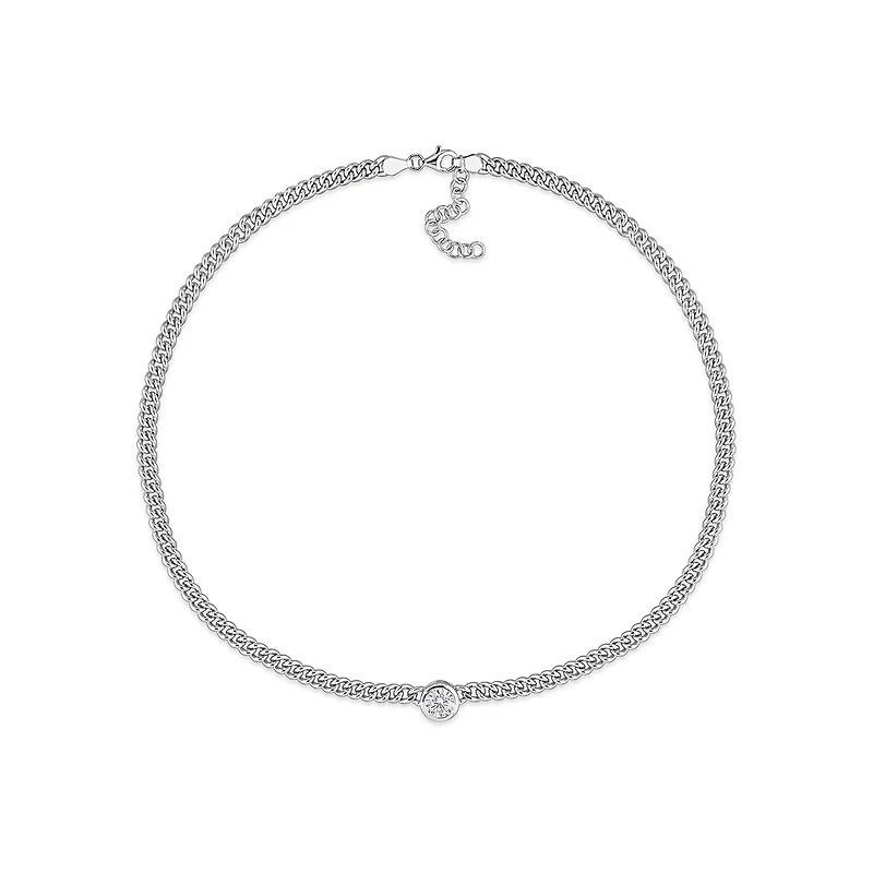 Julianna B Sterling Silver Created White Sapphire Necklace