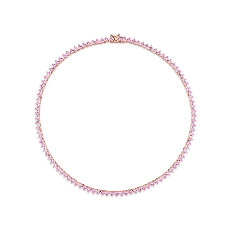 Julianna B Rose Plated Sterling Silver Lab Grown Pink Sapphire Necklace