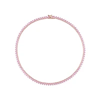 Julianna B Rose Plated Sterling Silver Lab Grown Pink Sapphire Necklace