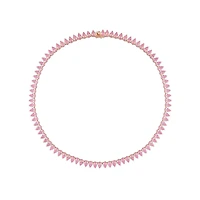 Julianna B Created Pink Sapphire Rose Plated Sterling Silver 18" Tennis Necklace