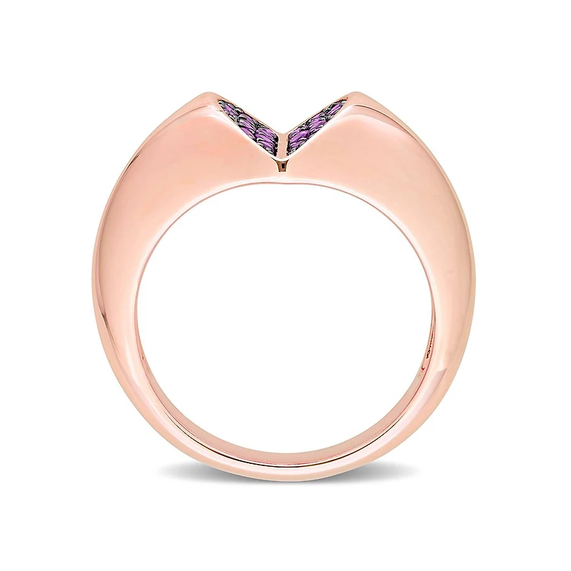 Julianna B Rose Plated Sterling Silver Amethyst-Africa Ring