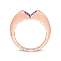 Julianna B Rose Plated Sterling Silver Amethyst-Africa Ring