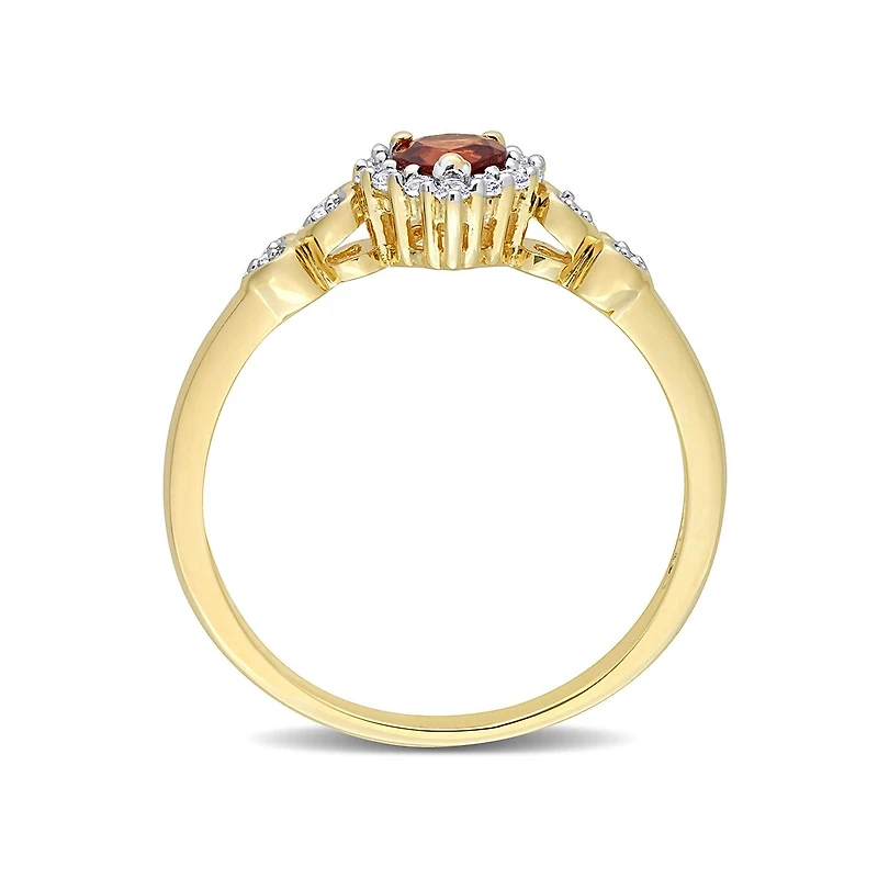 Julianna B Sterling Silver Diamond, Garnet & Created White Sapphire Ring