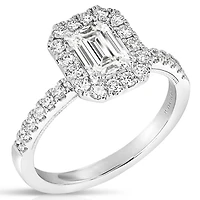 New Brilliance Lab Grown 1.60CTW Emerald Cut Diamond Ring in 14K White Gold